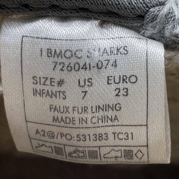 Bogs BMoc Handle Rain Boots Baby Girl Size 7 Sharks Gray Warm Lined Infant - Picture 8 of 11